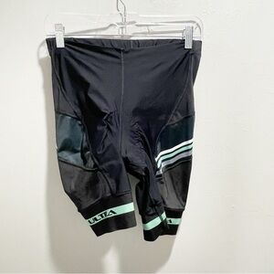 PERFORMANCE Women’s Black Turquoise ULTRA Cycling Shorts Padded Seat Size Large